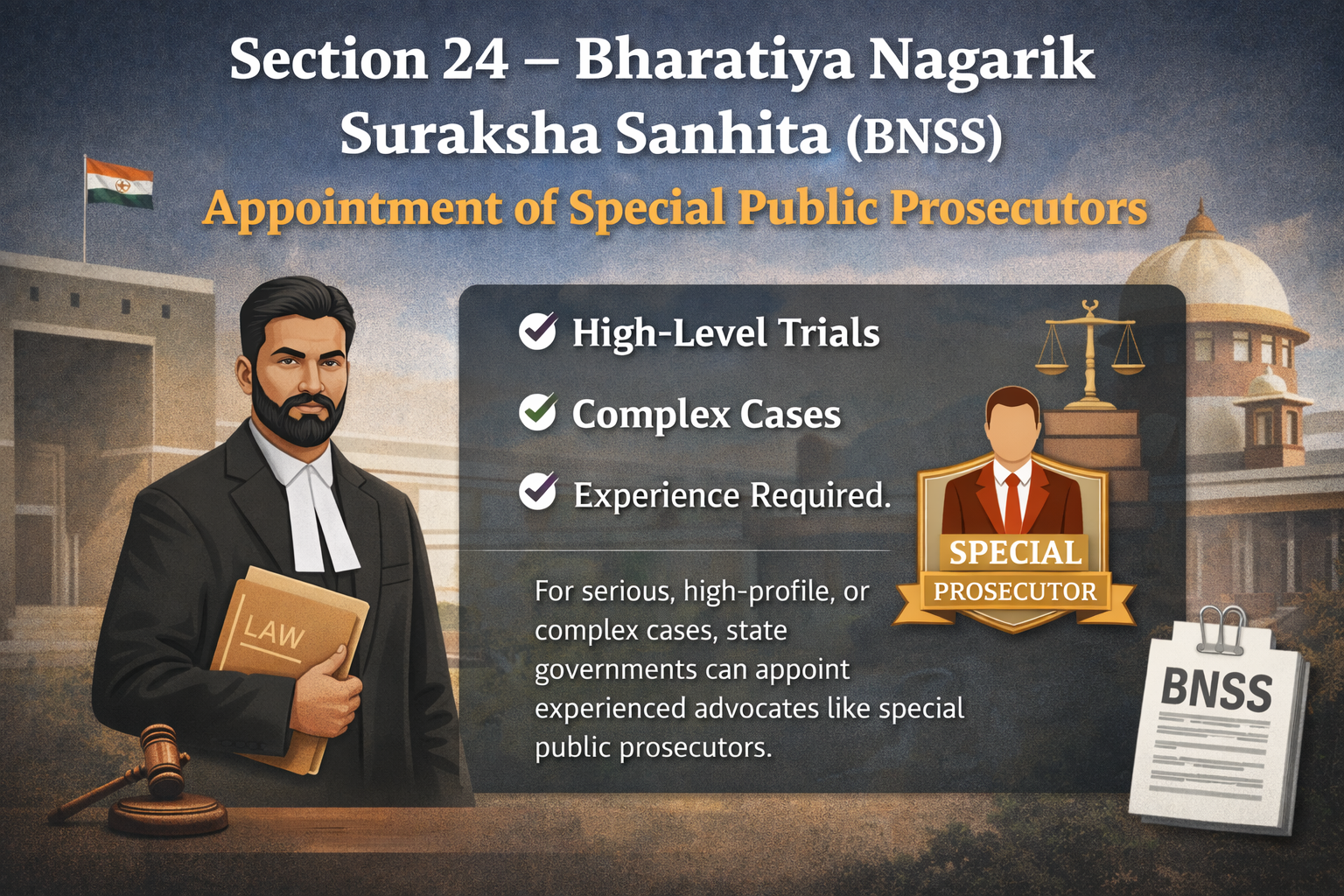 Section 24 – Bharatiya Nagarik Suraksha Sanhita (BNSS) – Appointment of Special Public Prosecutors