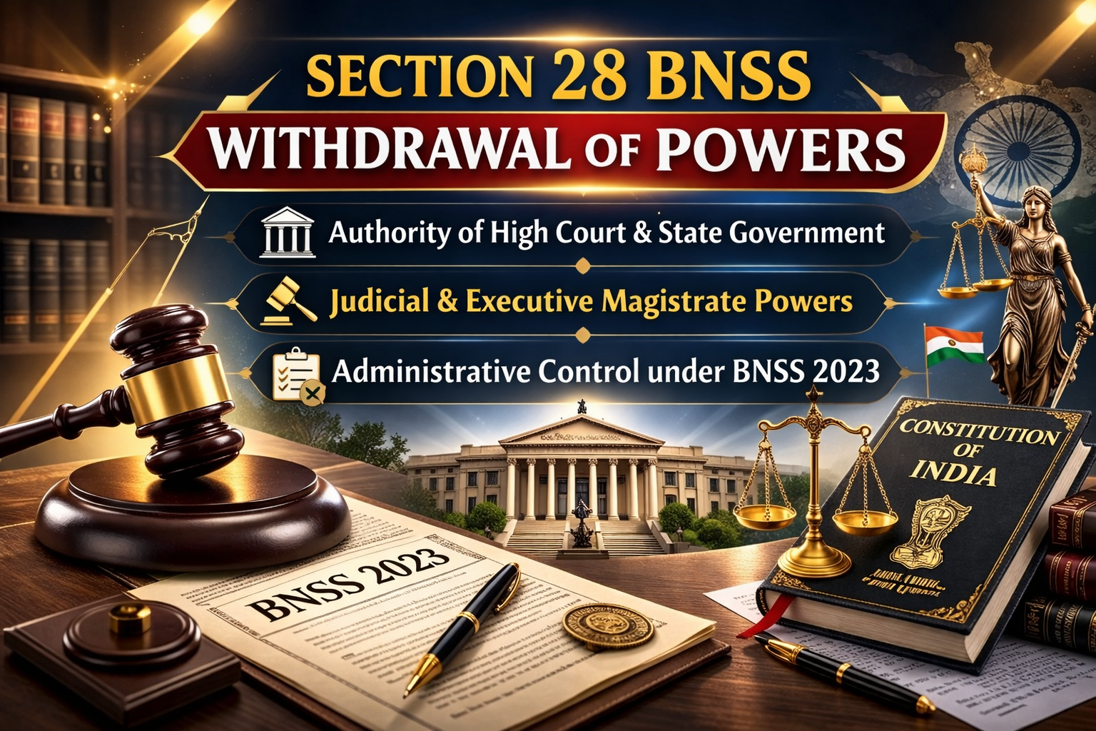 Section 28 – Bharatiya Nagarik Suraksha Sanhita (BNSS) – Withdrawal Of Powers
