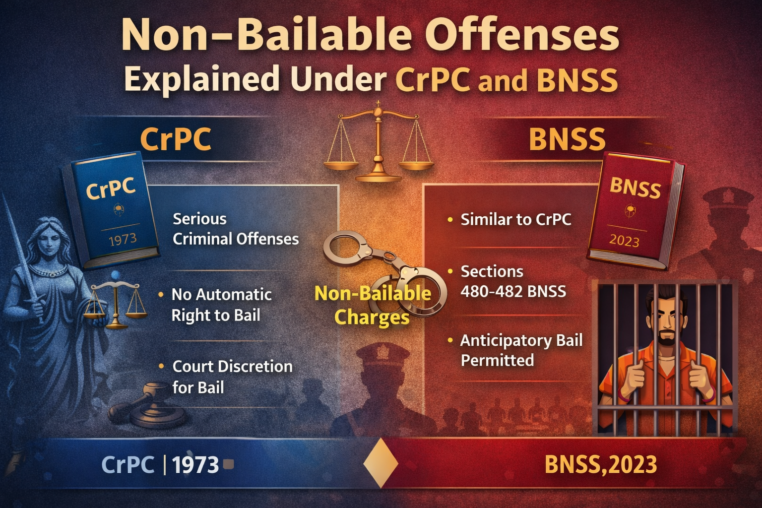 Non-Bailable Offenses Explained Under CrPC and BNSS 2023