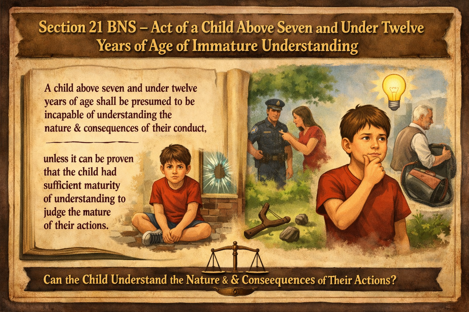 Section 21 BNS – Act of a Child Above Seven and Under Twelve Years of Age of Immature Understanding