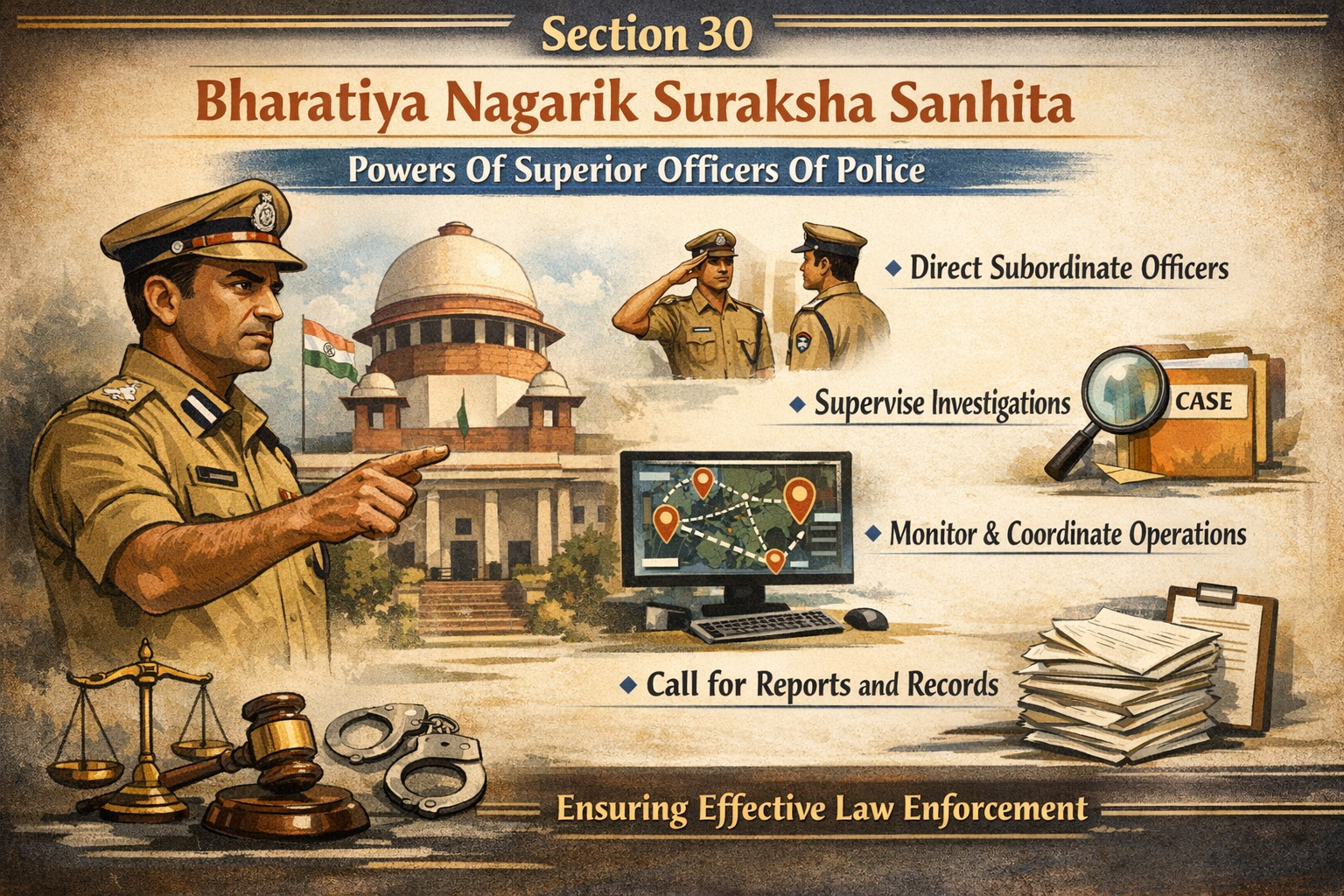 section 30 – Bharatiya Nagarik Suraksha Sanhita – Powers Of Superior Officers Of Police