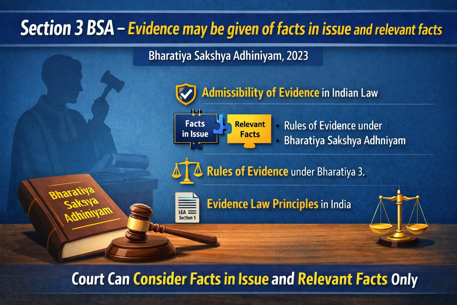 Section 3 BSA – Evidence may be given of facts in issue and relevant facts